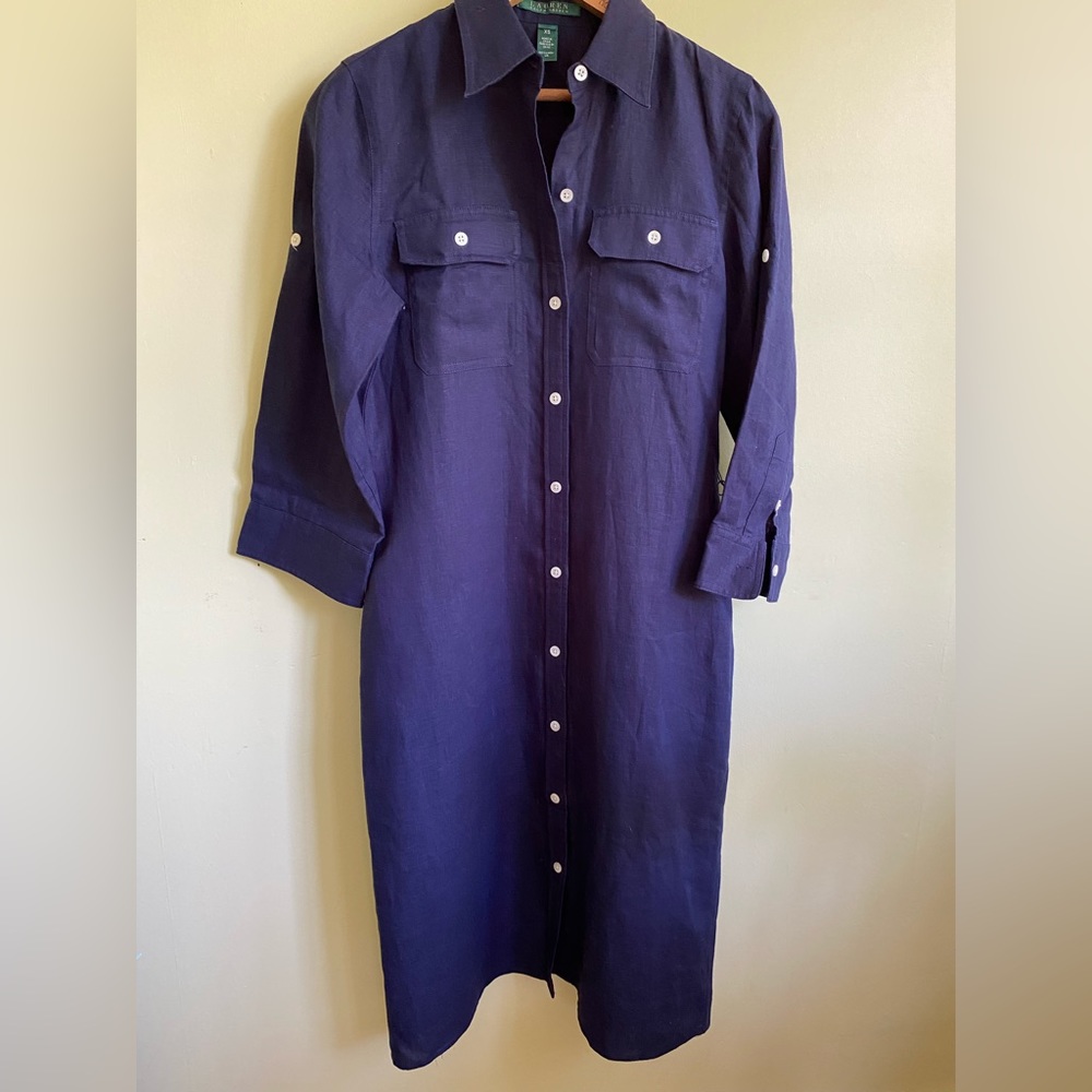 Ralph Lauren LINEN Navy Dress